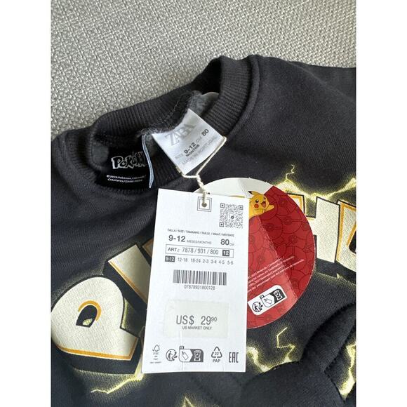 Zara PIKACHU POKÉMON‎ SWEATSHIRT size 9-12 months - Picture 3 of 5